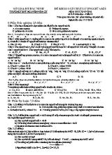 Đề khảo sát chất lượng giữa kì I năm học 2015- 2016 môn Hóa học- khối 10
